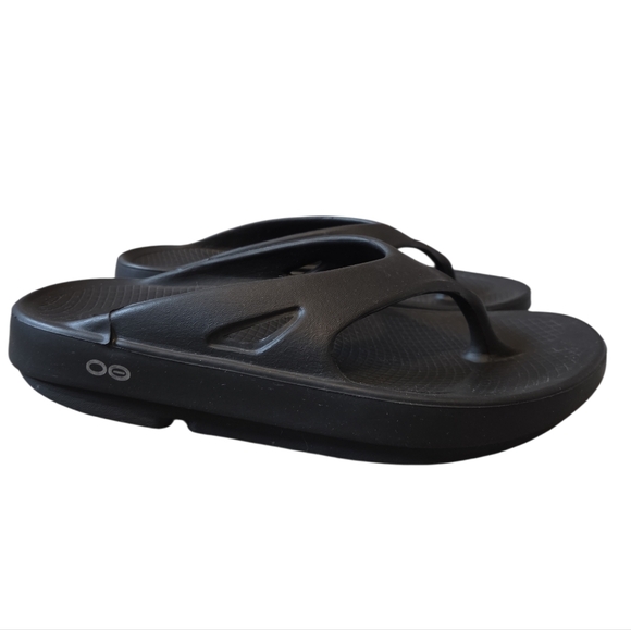 OOFOS Ooriginal Black Recovery Sandals 7 - Picture 2 of 12